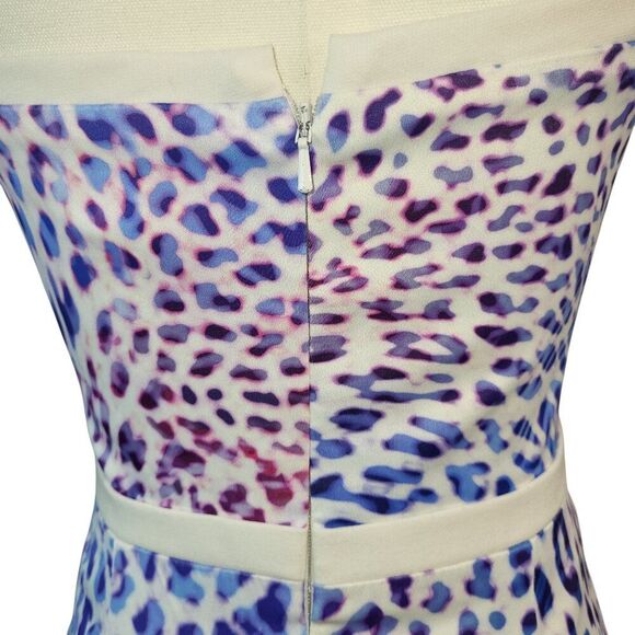 Black Halo Size 0 Multi-Color Ombre Animal Print Dress RTR Strapless USA Made - Picture 9 of 16